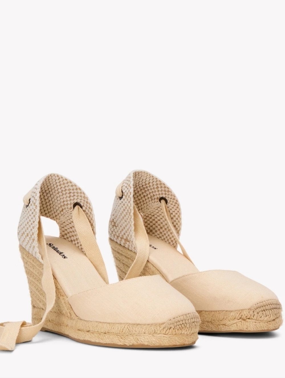 Seychelles Marseille Linen Espadrille Wedge Lace-up Wedges Tan Cream Size 10